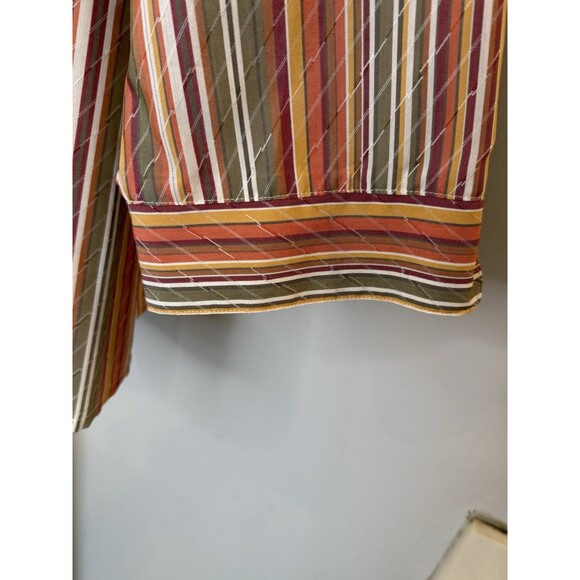 Alfred Dunner Women’s 24W Striped Button Front Shirt Top 3/4 Sleeve Cotton Blend - Picture 9 of 10